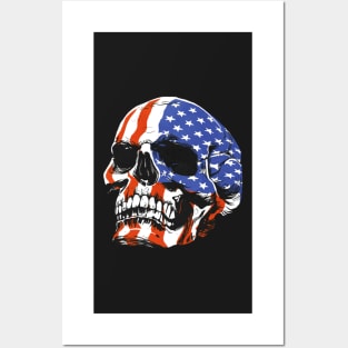 American skull patriotic Posters and Art